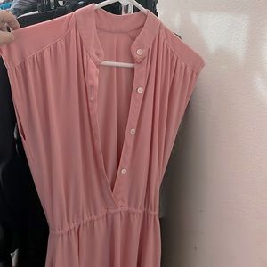 Pink ladies large dress with pockets knee length 🔀 versatile dress